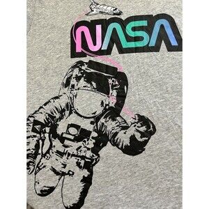 NASA Men's XL Space Shuttle with Astronaut on Space Walk T Shirt Neon Colors